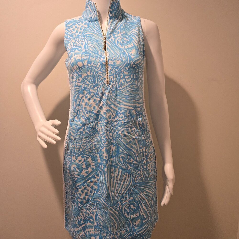 NWT Lilly Pulitzer Sleeveless Skipper Dress Succulent Blue Sea Cups XS